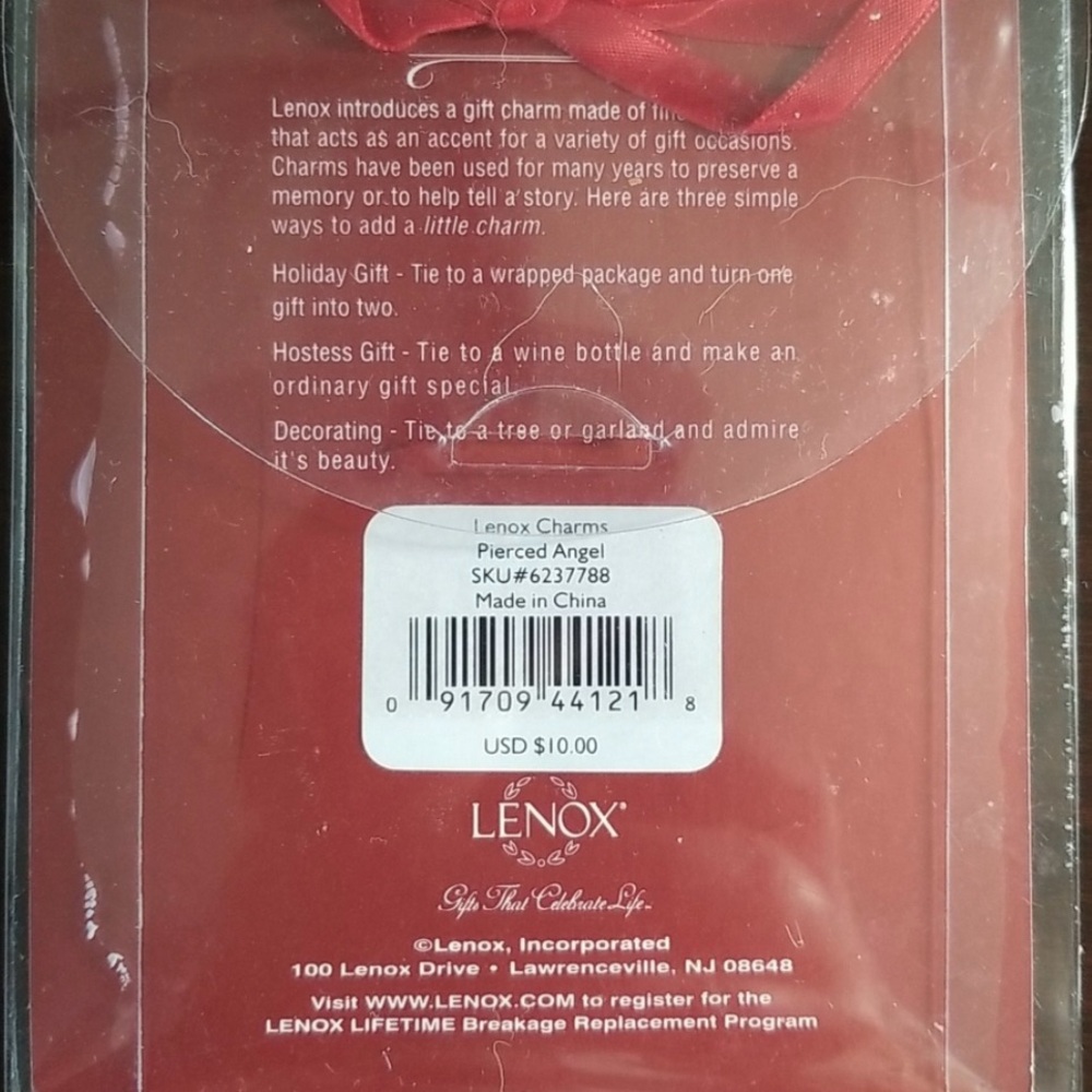 NWT LENOX Pierced Angel Charms Christmas Tree Ornament - Picture 3 of 3